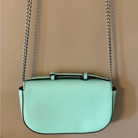 New Tory Burch Emerson top handle crossbody soft aqua new without tags - Picture 4 of 4